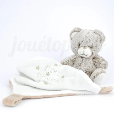 Doudou mouchoir ourson gris Tex baby