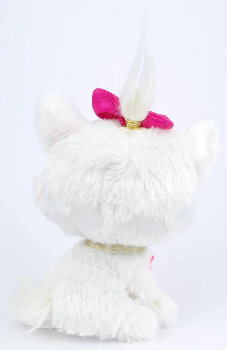 Peluche chat blanc Shimmer Stars (de dos)