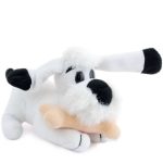 Peluche chien Idéfix avec os étirable du Parc Astérix